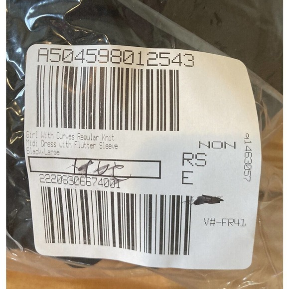 NEW Girl With Curves Flutter Sleeve Knit Midi Dress Size Large Women’s Black - Picture 7 of 7